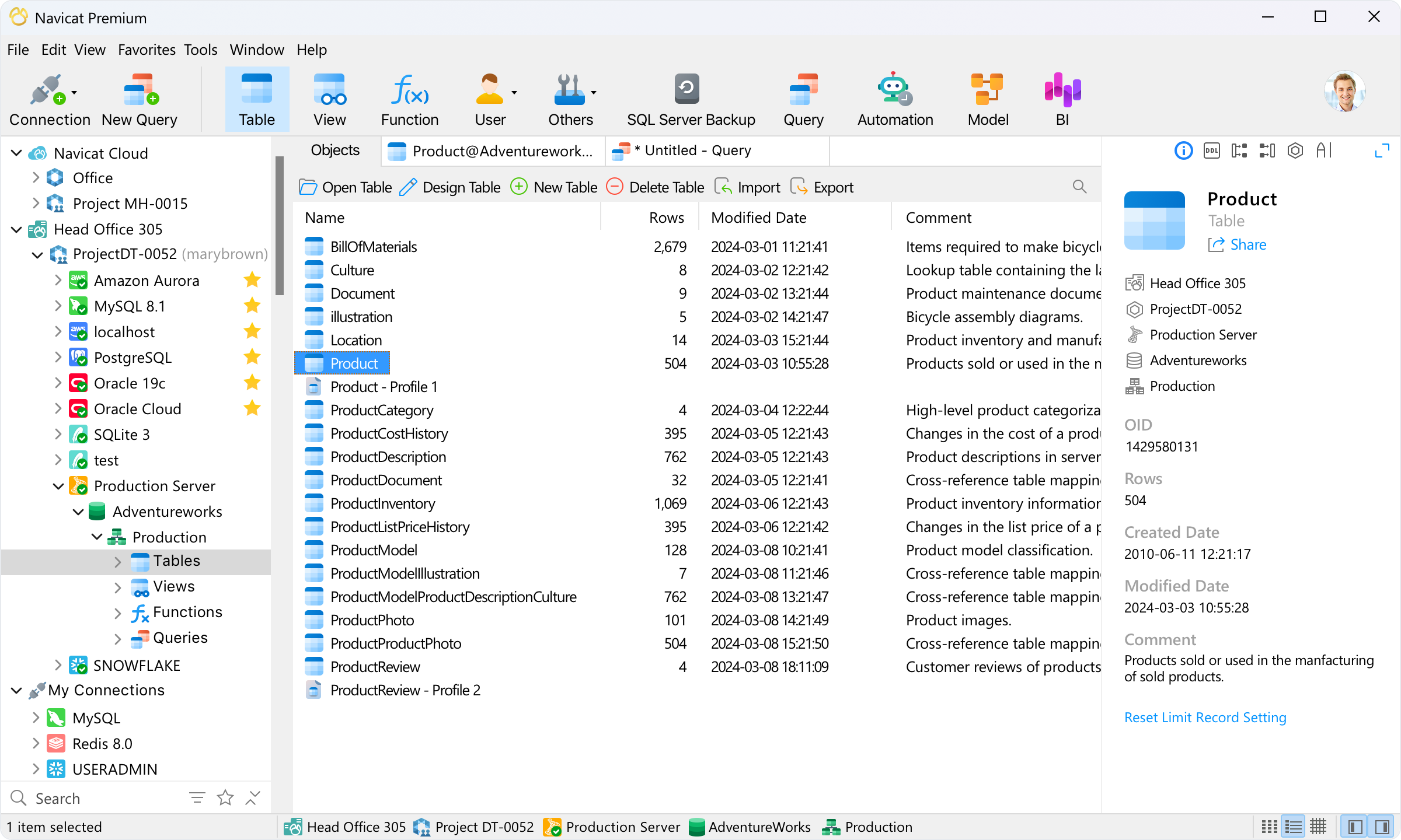 Navicat Premium 17 Interface